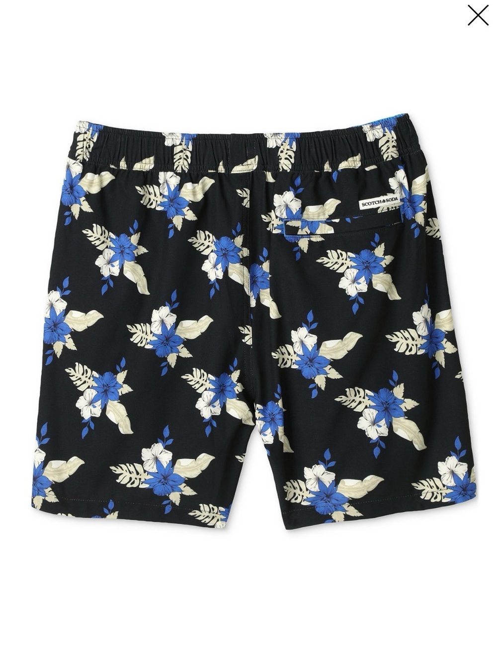 Scotch & Soda Mens L Lined Swim Trunks 7" Midnight Lined Garden Floral Tropical